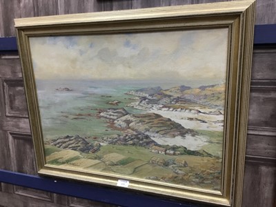 Lot 695 - EDWARD PURSELL, SCOTTISH ROCKY COASTAL VIEW AND TWO OTHERS