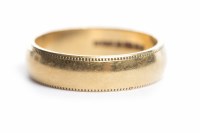 Lot 17 - GOLD WEDDING BAND marked eighteen carat, size K-L