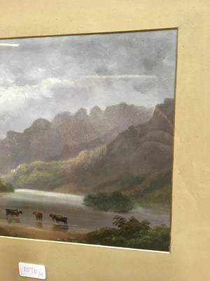 Lot 1070 - AN OIL PAINTING OF A WATERFALL AND THREE OTHERS