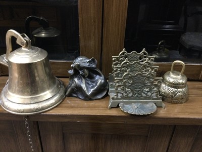 Lot 743 - A BRASS SHIP'S BELL AND OTHER BRASS WARE