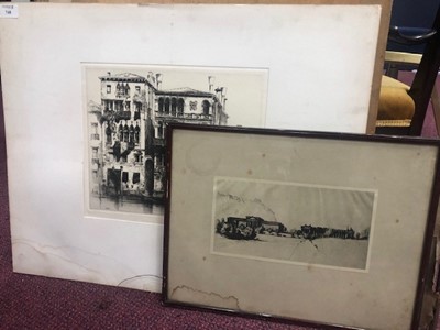 Lot 748 - A GROUP OF ETCHINGS, PRINTS AND MAPS