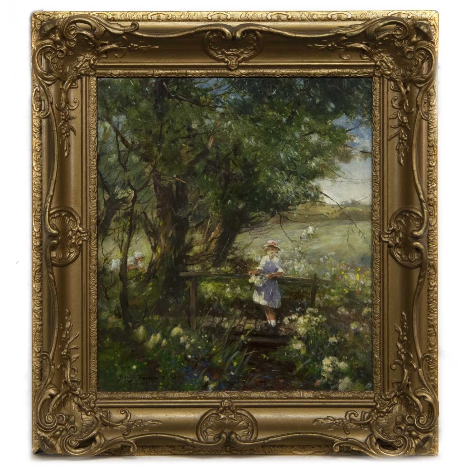 Lot 68 - QUEEN OF THE MEADOW, AN OIL BY DAVID FULTON