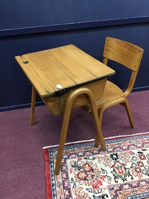 Lot 752 - A CHILD'S SCHOOL DESK AND CHAIR