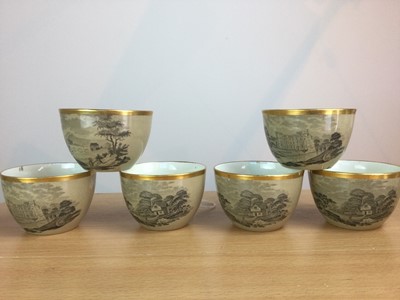 Lot 123 - A SET OF SIX EARLY 19TH CENTURY ENGLISH PORCELAIN TEACUPS, ALONG WITH EIGHT OTHERS