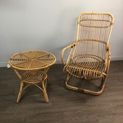 Lot 200 - A PAIR OF WICKER CHAIRS AND A MATCHING TABLE