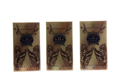 Lot 71 - CHIVAS REGAL ROYAL SALUTE AGED 21 YEARS RUBY, SAPPHIRE AND EMERALD FLAGONS