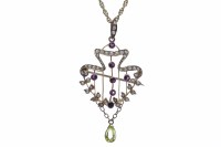 Lot 30 - ART NOUVEAU BROOCH PENDANT IN THE SUFFRAGETTE...