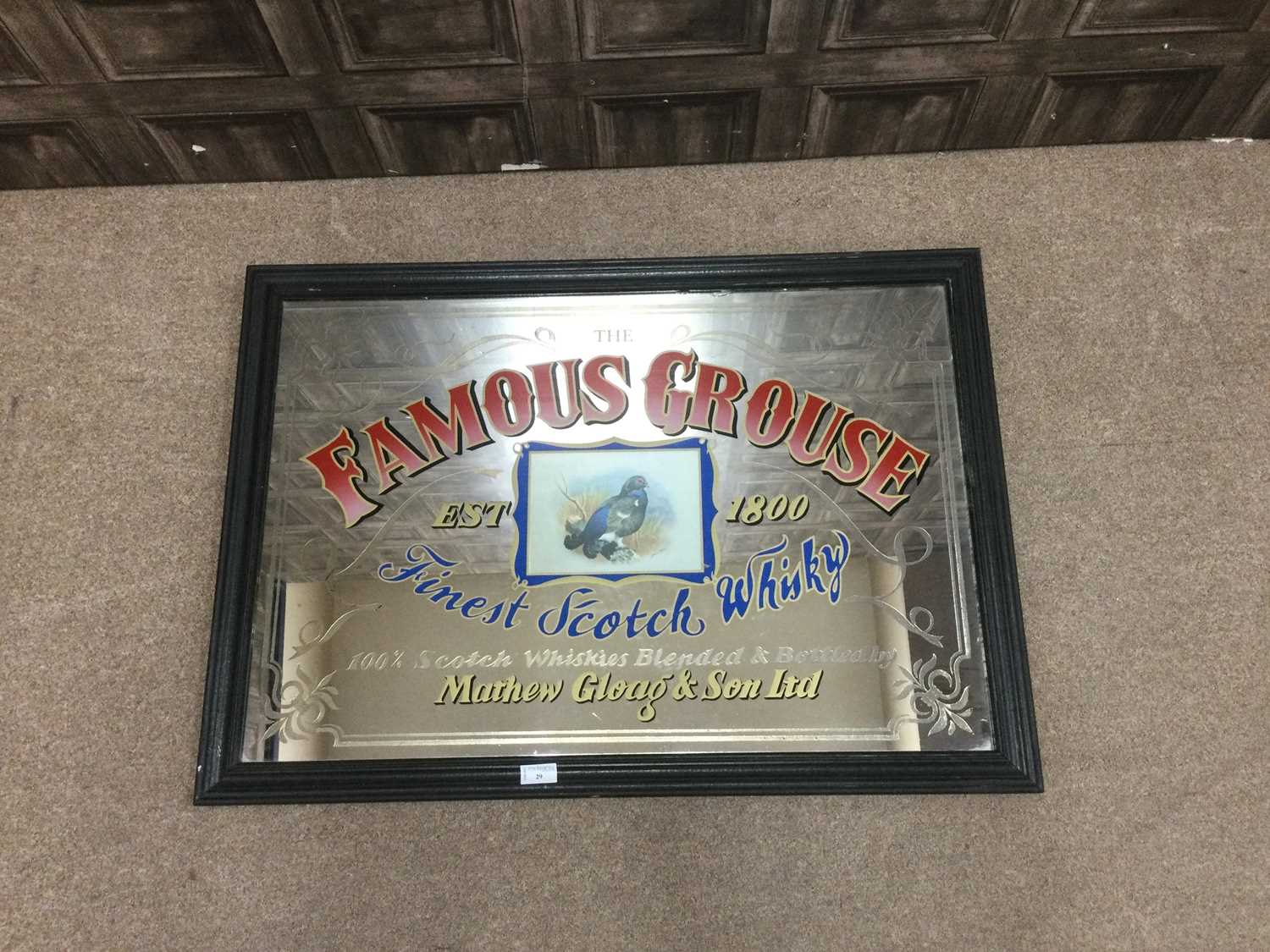 Lot 29 - A MID 20TH CENTURY THE FAMOUS GROUSE ADVERTISING PUB MIRROR