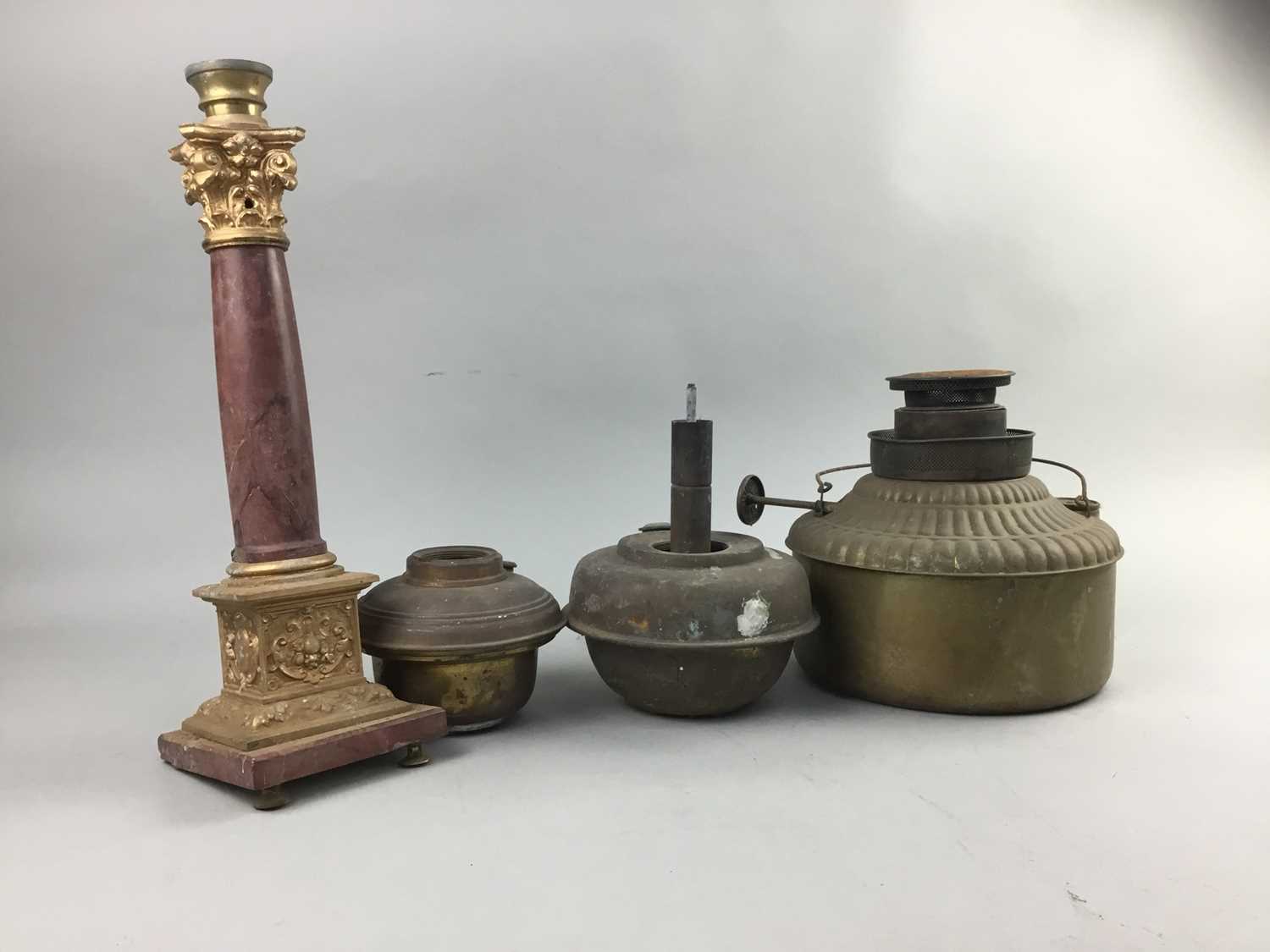 Lot 36 - A COLLECTION OF OIL LAMP RESERVOIRS