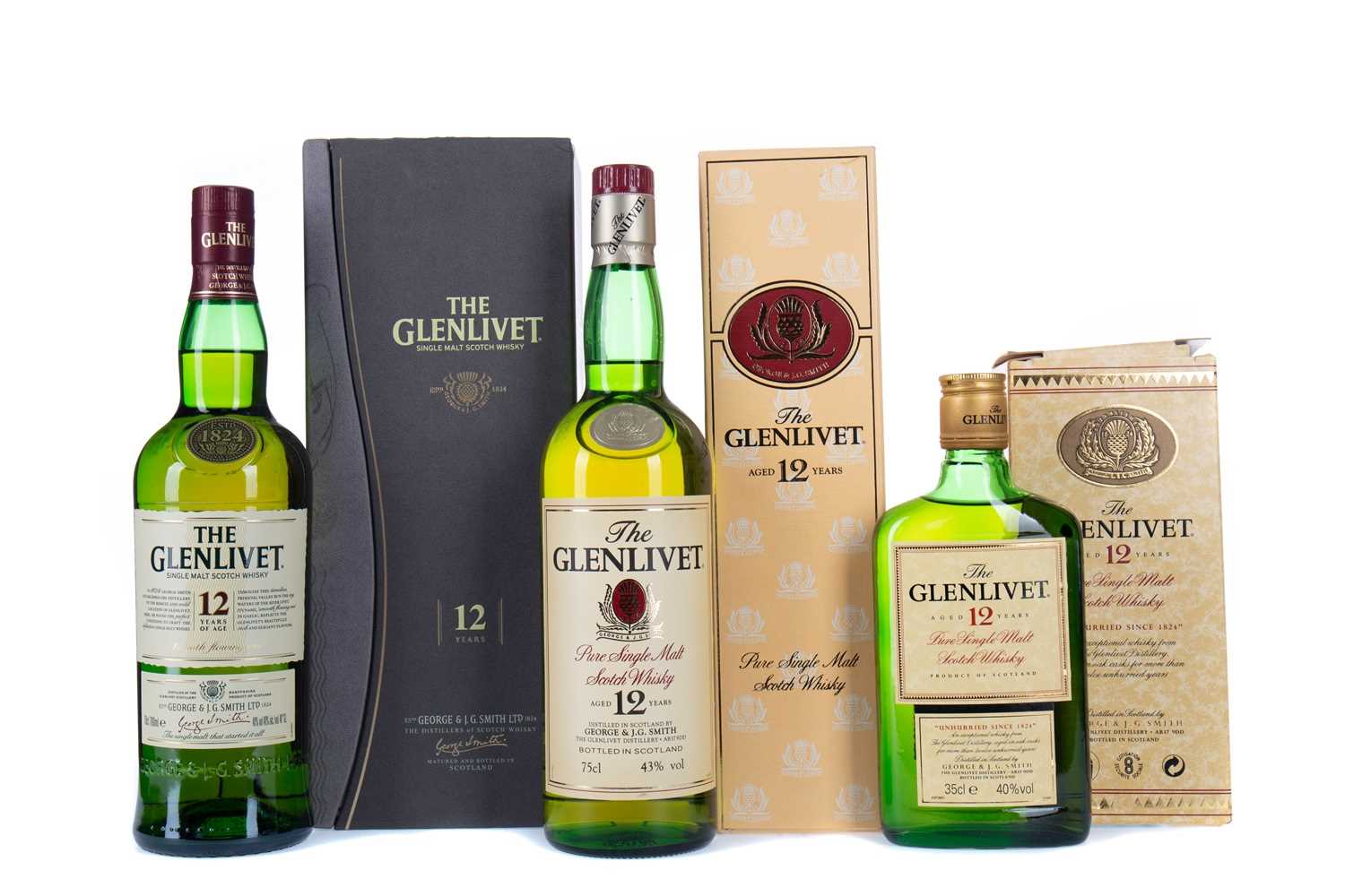 Lot 99 - TWO AND A HALF BOTTLES OF GLENLIVET AGED 12 YEARS