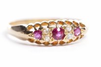 Lot 36 - VICTORIAN RUBY AND DIAMOND RING the stones set...