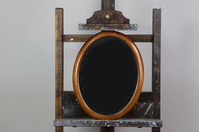 Lot 506 - AN EARLY 20TH CENTURY WALNUT WALL MIRROR