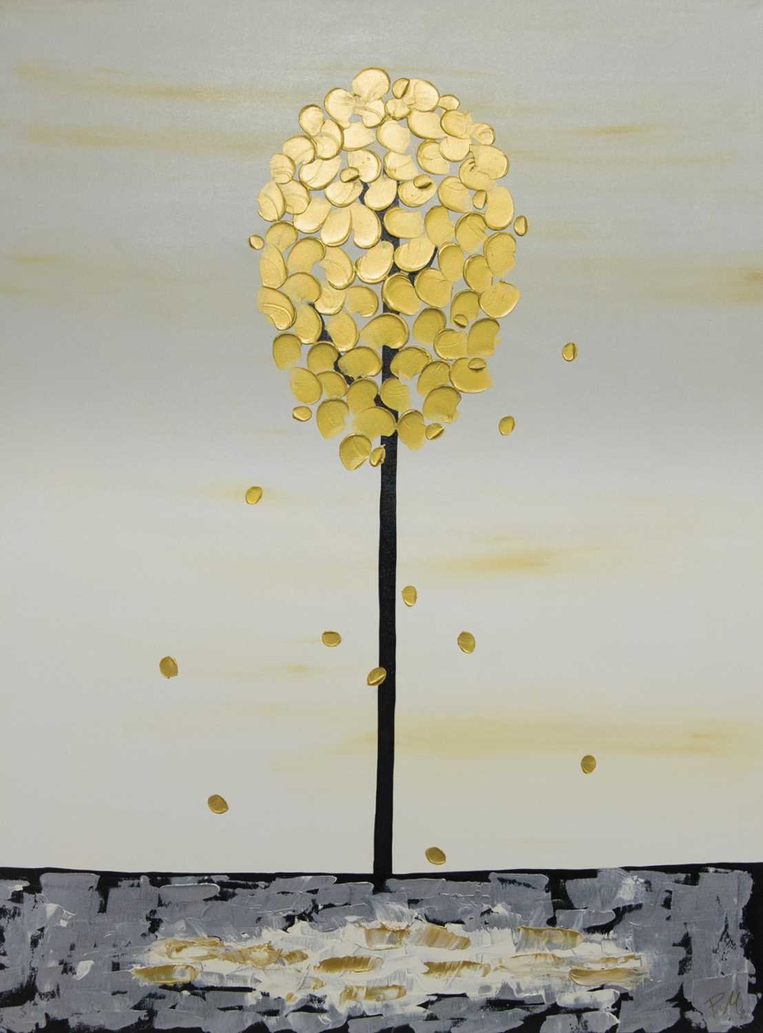Lot 562 - THE GOLDEN TREE, AN ACRYLIC BY PIERO MONTANELLI