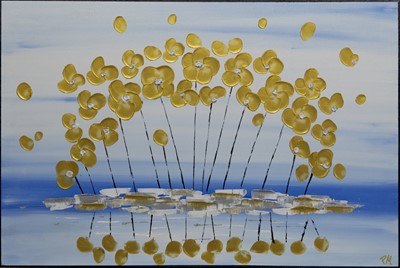 Lot 563 - FLOWERS OF GOLD, AN ACRYLIC BY PIERO MONTANELLI