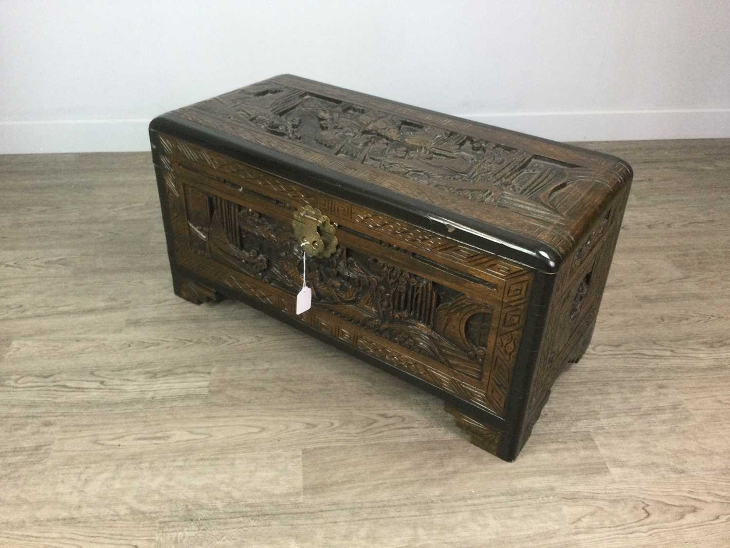 Lot 666 - AN EARLY 20TH CENTURY CHINESE BLANKET CHEST