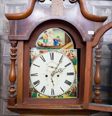 Lot 1125 - A VICTORIAN OAK AND PARQUETRY LONGCASE CLOCK