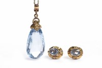 Lot 47 - PAIR OF NINE CARAT GOLD GEM SET EARRINGS each...