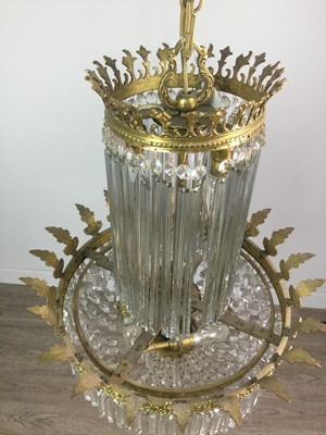 Lot 1727 - A CRYSTAL CHANDELIER