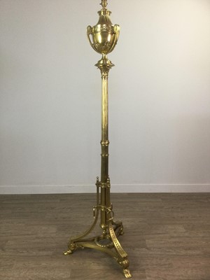 Lot 1728 - AN EARLY 20TH CENTURY BRASS FLOOR LAMP