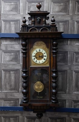 Lot 350 - A LATE VICTORIAN VIENNA WALL CLOCK