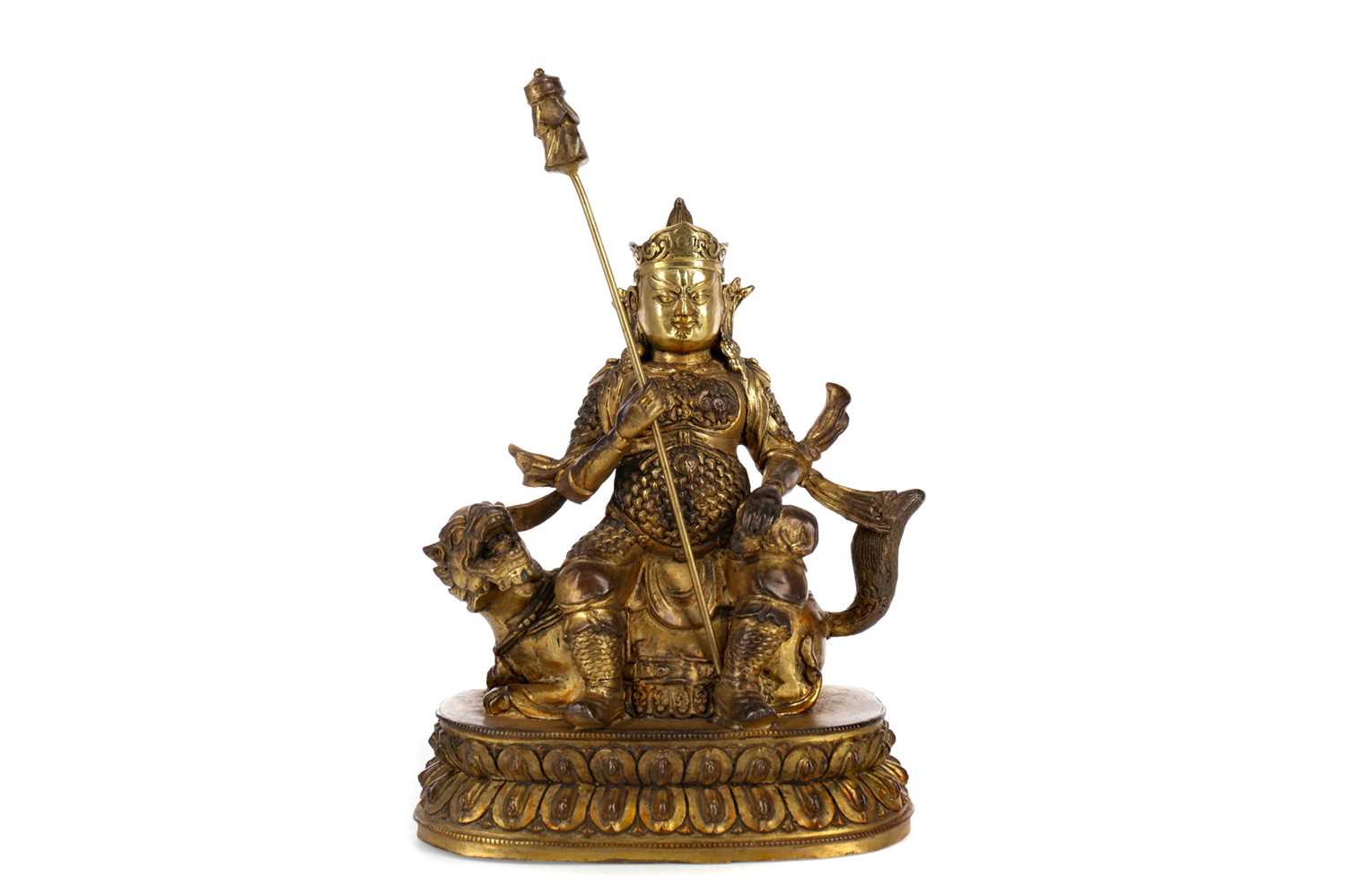 Lot 693 - A CHINESE BRONZE FIGURE OF A DEITY