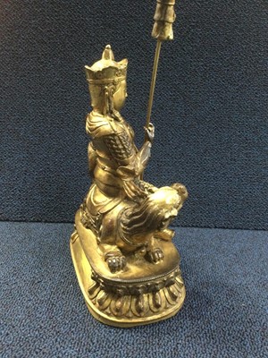 Lot 693 - A CHINESE BRONZE FIGURE OF A DEITY