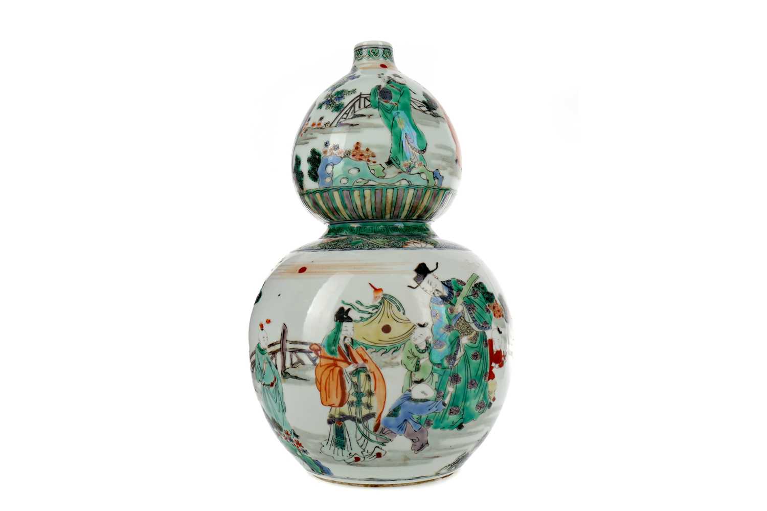 Lot 670 - A LATE 19TH CENTURY CHINESE DOUBLE GOURD VASE