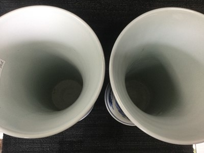 Lot 683 - A PAIR OF 20TH CENTURY CHINESE BLUE AND WHITE VASES