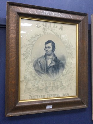 Lot 515 - A FRAMED RABBIE BURNS CENTENARY ENGRAVING