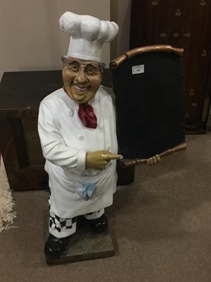 Lot 188 - A LARGE RESIN CHEF MENU BOARD