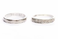 Lot 63 - NINE CARAT GOLD DIAMOND SET BAND along with...