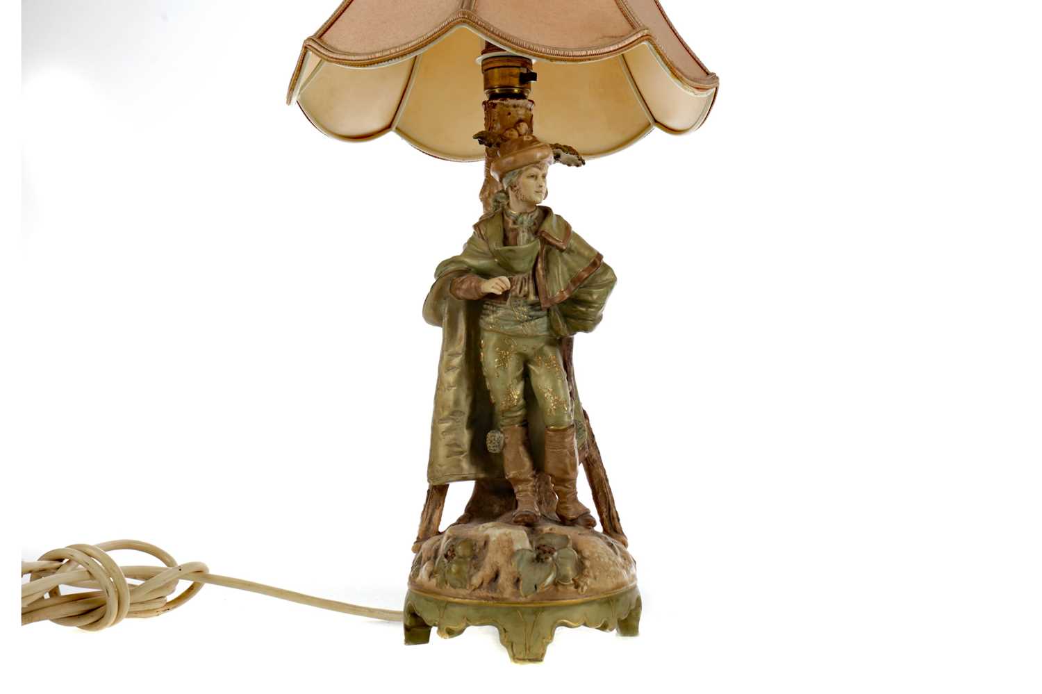 Lot 1093 - A W. & R. AUSTRIAN PORCELAIN FIGURAL TABLE LAMP