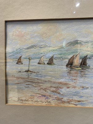 Lot 82 - DRIFTING OUT, CAMPBELTOWN LOCH, A PASTEL BY SIR JAMES LEWIS CAW