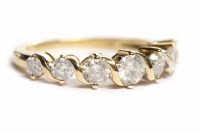Lot 66 - DIAMOND SEVEN STONE RING set with graduated...