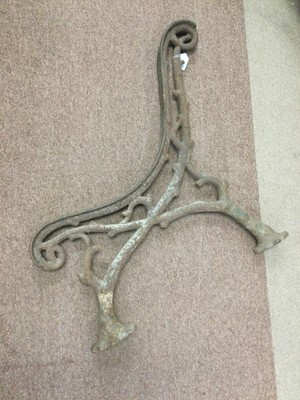 Lot 15 - A 19TH CENTURY COLEBROOKDALE STYLE CAST IRON BENCH ENDS