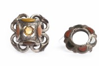 Lot 68 - TWO SCOTTISH AGATE BROOCHES one an impressive...