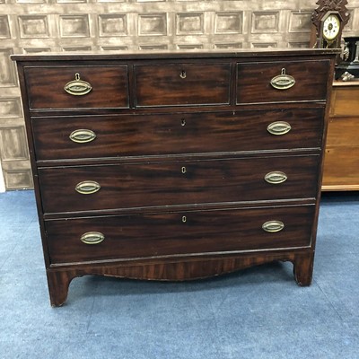 Lot 261 - A VICTORIAN MAHOGANY CHEST OF DRAWERS