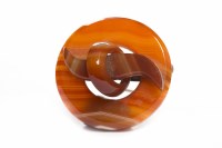 Lot 70 - VICTORIAN CARNELIAN BROOCH of circular form,...