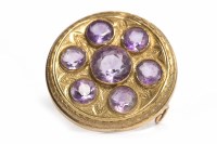 Lot 71 - VICTORIAN AMETHYST TARGE STYLE BROOCH of...