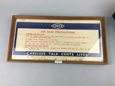 Lot 96 - AN LNER AIR RAID PRECAUTIONS POSTER