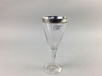 Lot 214 - A LATE 19TH CENTURY SILVER COLLARED GOBLET