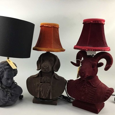 Lot 284 - A LOT OF TWO ABAGAIL AHERN TABLE LAMPS AND ANOOTHER LAMP