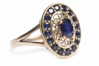 Lot 80 - VICTORIAN STYLE SAPPHIRE RING the oval bezel...