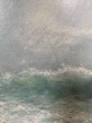 Lot 2014 - STORMY WATERS, AN OIL BY THOMAS MILLIE DOW