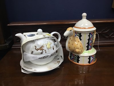 Lot 294 - A CARLTON WARE NOVELTY TEA POT AND OTHER TEA POTS