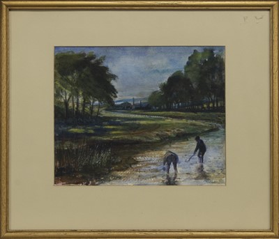 Lot 300 - TWO BOYS IN THE RIVER, A WATERCOLOUR BY MITCHELL