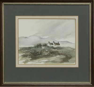 Lot 230 - OPEN COUNTRYSIDE, A WATERCOLOUR BY KATHLEEN STOCKTON
