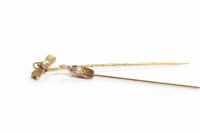 Lot 97 - TWO EARLY TWENTIETH CENTURY PEARL SET PINS...
