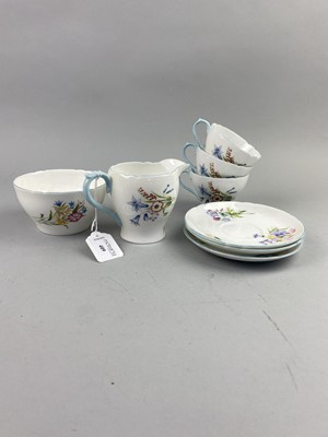 Lot 409 - A SHELLEY 'WILD FLOWERS' PART TEA SERVICE