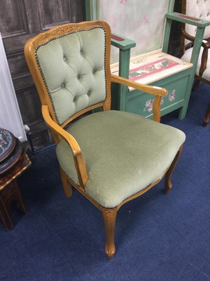 Lot 386 - A LOT OF TWO REPRODUCTION ELBOW CHAIRS